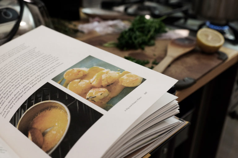 cookbook on a table