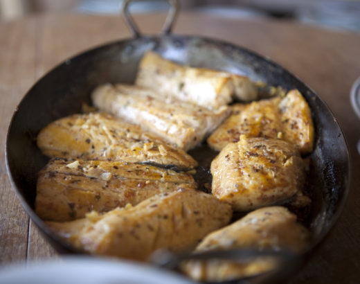 Lightly fried arctic char fillets