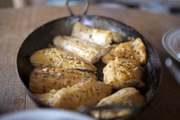 Lightly fried arctic char fillets