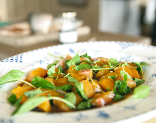 Raw trout on sorrel